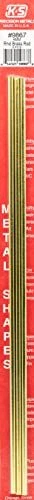 K&S 9867 Round Brass Rod 4mm OD x 300mm Long 3 Pieces Made in The USA