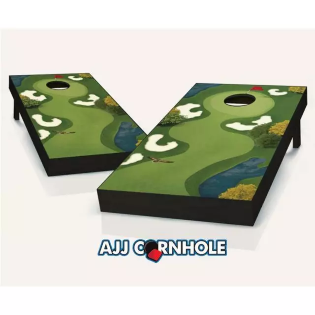 AJJCornhole 107-HoleInOne Hole In One Theme Cornhole Set with Bags - 8 x 24 x...