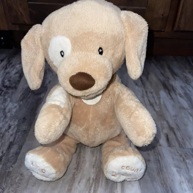 BABY GUND ABC 123 Spunky Plush Animated Infant Toy Tan Dog Puppy