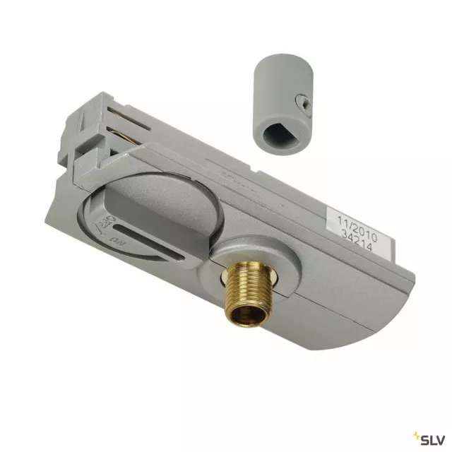 SLV 1-Phasen Pendelleuchtenadapter silbergrau, inkl. Zugentlas- tung und