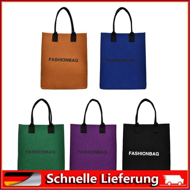 Felt Handbags Letters Portable Travel Cosmetic Clothes Storage Top-Handle Bag