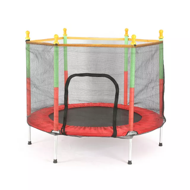 5FT Kid Trampoline With Safety Net Enclosure Children Outdoor Garden Fun Toy