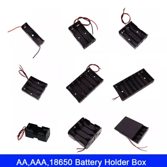 AA / AAA / 18650 Battery Holder Box Case Connector Enclosed or Open with Switch