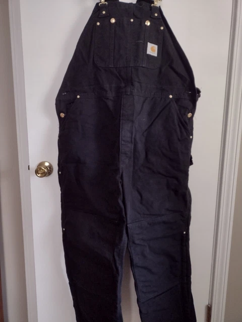 Carhartt R02 insulated bibs black 44x30