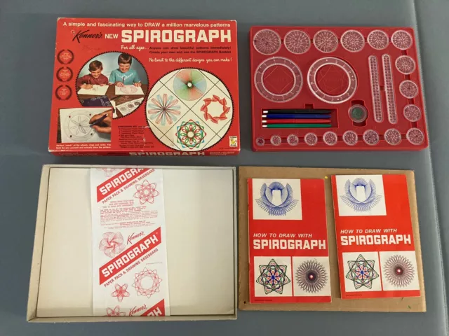 Vintage 1960's Kenners New Spirograph Drawing Set Toy Complete & Paper