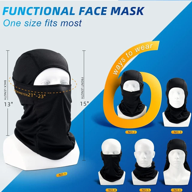 2X Winter Motorrad Sturmhaube Sturmmaske Skimaske Balaclava Kopfhaube Skimütze 19