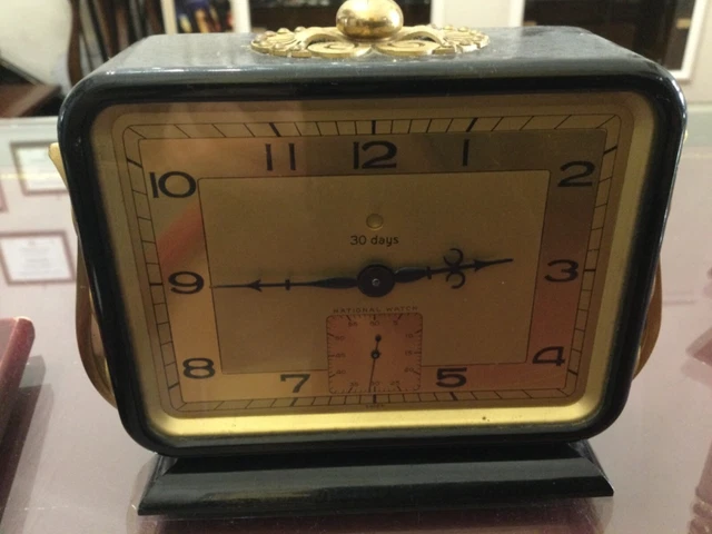 Orologio Da Tavolo Scrivania Meccanico.vintage.national Watch,Swiss Made 30 Days