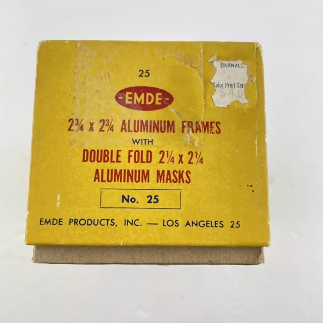 EMDE No. 25 Aluminum Frames  2.75x .75 in. with Double Fold Masks 2.25x2.25 in.