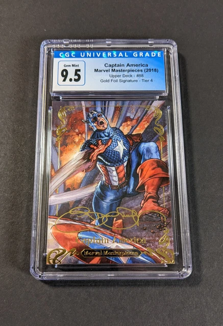 CGC 9.5 2018 Marvel Masterpieces "Captain America" Gold Foil Sig - Tier 4