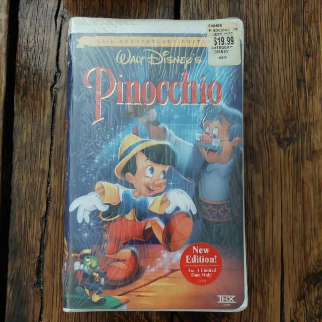 Walt Disney's Pinocchio 60th Anniversary Edition VHS New in Plastic Clamshell