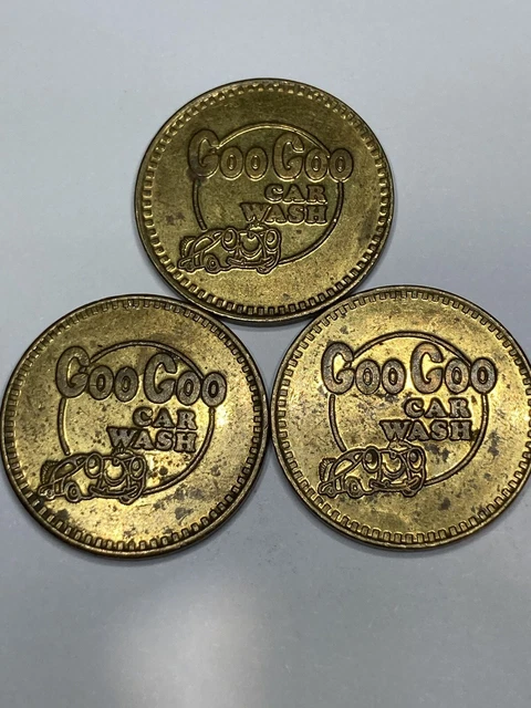 3 GOOGOO CAR WASH TOKENS GEORGIA ALABAMA TENNESSEE # bv1