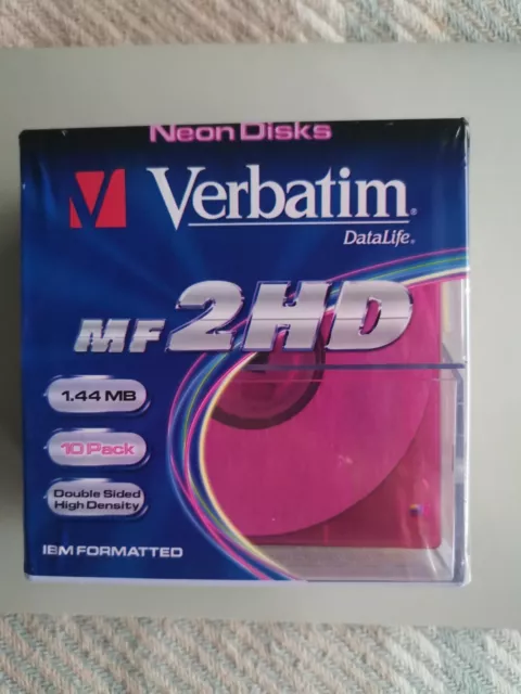 TDK 'NEON' MF-2HD Floppy Discs X 10 New And Sealed