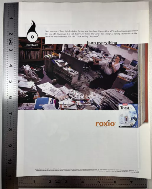 2001 Roxio Toast 5 Titanium Ad MP3 Digital Media CD  Easy Creator Burn Files