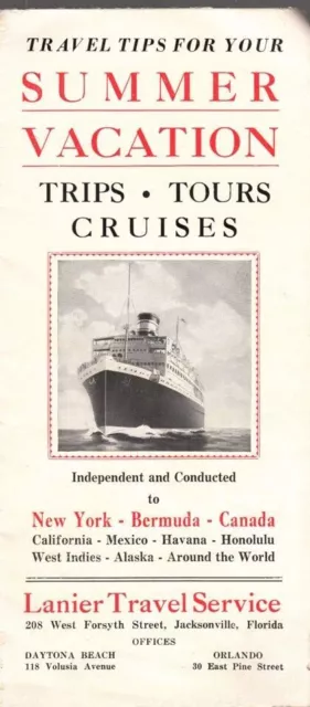 [26121] Undated Lanier Travel Service Summer Vacation Cruise Brochure