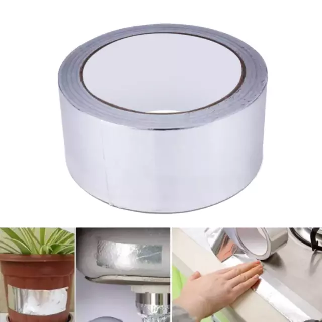 1 Roll Aluminium Duct Tape Pure Silver Color Weather Proof for Sealing &