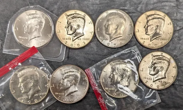 Kennedy Half Dollars Clad Proof Lot of 8 Mixed Dates