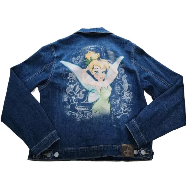 Disney Store Tinkerbell Denim Jacket Blue Studio Collection Womens Sz Large NWT