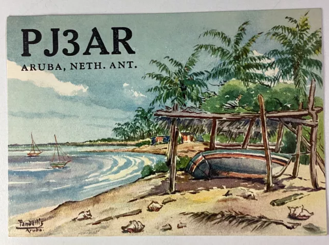 Aruba 1963 QSL Card Netherlands Antilles James Wanamaker Ranch Palm Beach