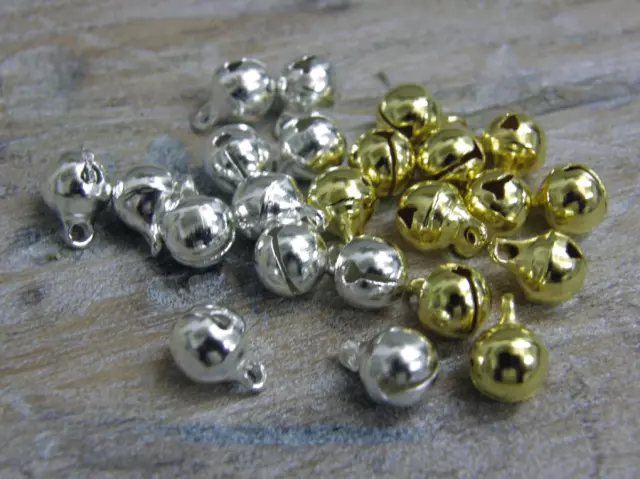 Jingle Bells, Argento Oro Misto, Ciondolo, Natale Ciondolo, 8mm, 100 Confezione