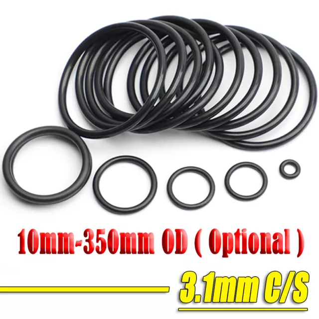 3.1mm Cross Section Nitrile Rubber O Ring Seal 10mm-350mm OD NBR Oil Resistant