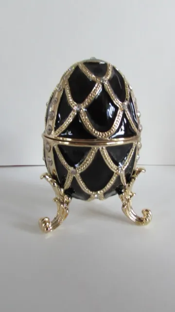 Design Toscano FH8772 Table Dresser Jewelry Box Enameled Egg Golden Trellis Eben