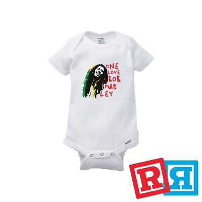 Bob Marley Gerber Baby Onesie® Bodysuit Cotton Unisex White Short Sleeve