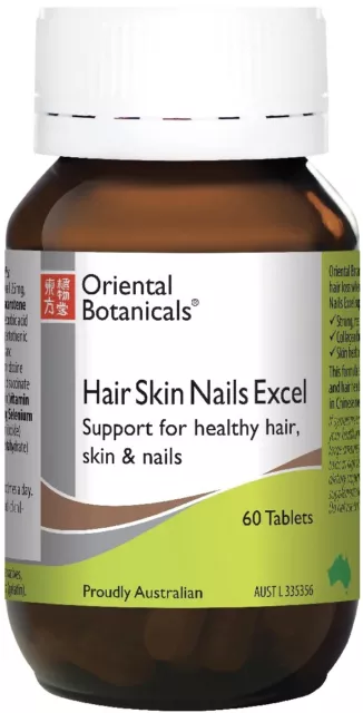 Hair Skin Nails Excel 60 Tablets Oriental Botanicals