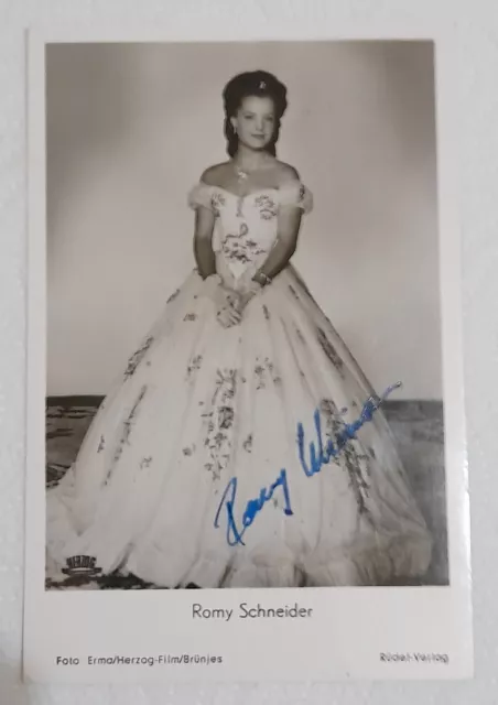 Romy Schneider Autogramm - Autograph - alte signierte Karte - AK - Sissi