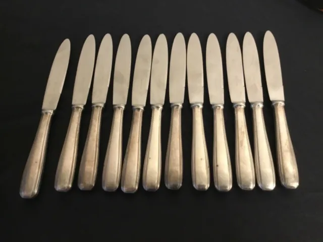 #yd# 12 couteaux dessert métal argenté Ercuis modèle SENLIS