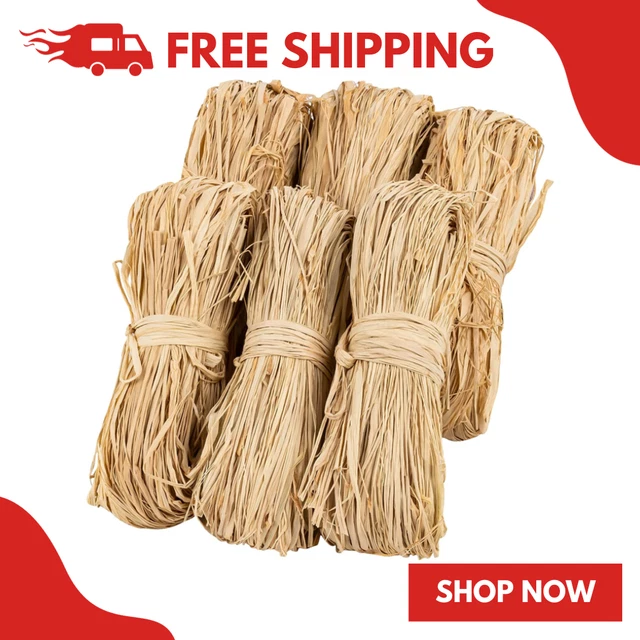 300 g Cinta Raffia Natural para Floristería Artesanía 6x50 g Paja Raffia para Ramos