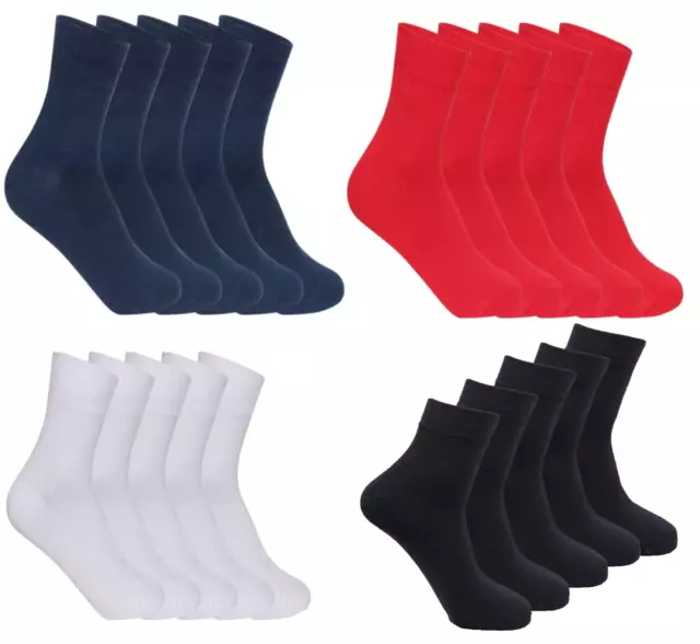5 Pairs Lot Women Girl Boys Knee High School Uniform Socks Plain Solid Colors