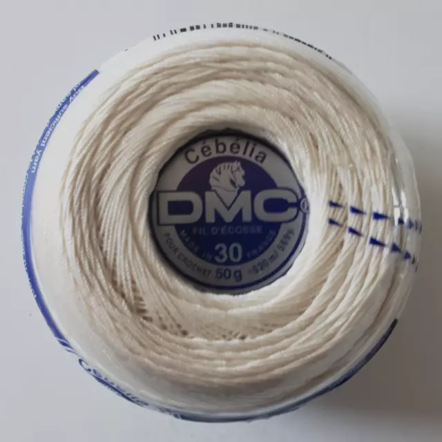 DMC Cebelia 100% Cotton 3 Cord Crochet Thread 569 Yd 50G Size 30 Color Ecru