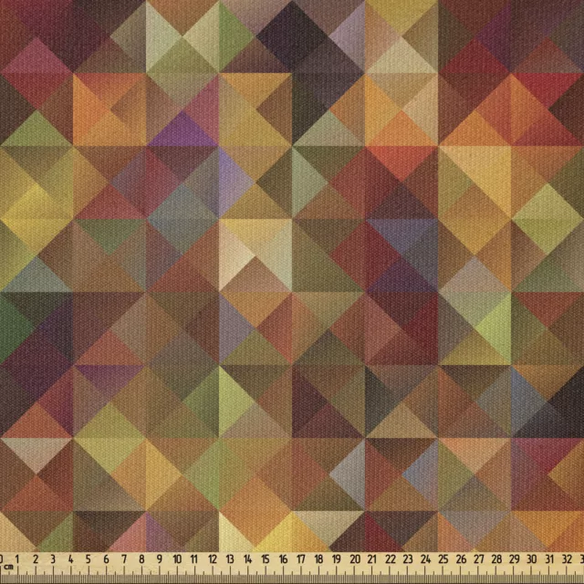 Bunt Stoff als Meterware Grid Mosaik Geometrisches