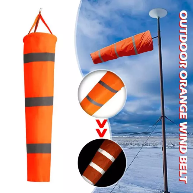 Outdoor Orange Wind Direction Belt Reflective Windsocks For Wind X7X5