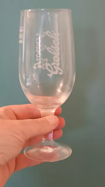 Vintage " Grolsch " Chalice Stemmed Half Pint Dutch Lager Glass