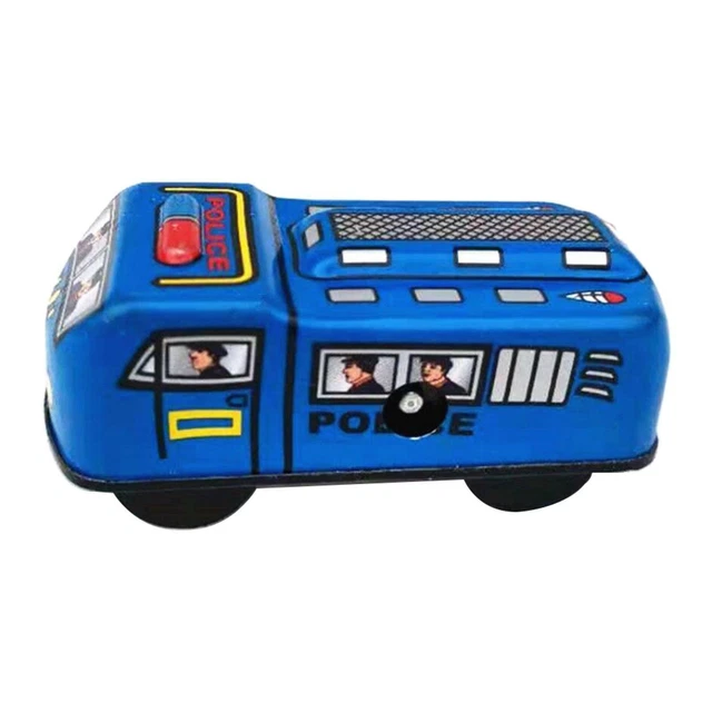 VINTAGE POLICE CAR Windup Clockwork Tin Toy Collectible Décoration pour le EUR 8,52 PicClick FR