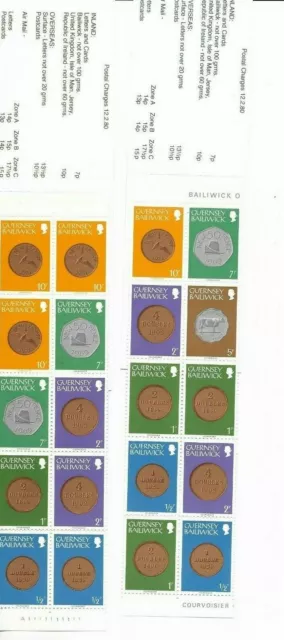 Pièces De Monnaie Guernsey Qeii Définitives En 1980 Livrets En Vitres Intacts.