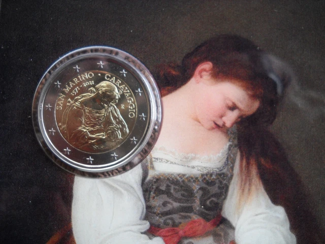 2 Euro SAN MARINO 2021 "450.Geburtstag CARAVAGGIO" Gedenkmünze im Folder/Folie