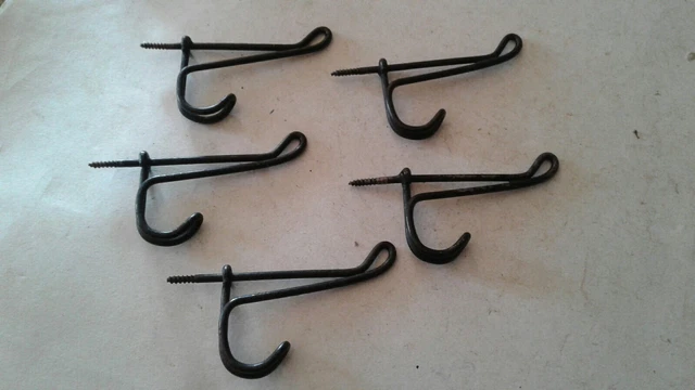 Antique / Vintage Hat or Coat Hooks Bathroom Wire Hooks Hardware Lot of 5