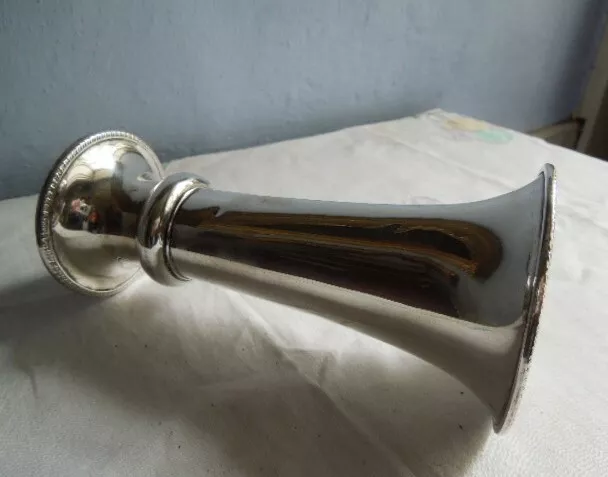 Antique Silver Trumpet Shaped Vase Chester 1918, Heavy Gauge 364.4grm 16cm 2