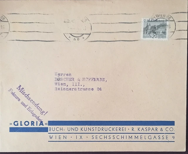 Österreich 1934 Gloria-Band, Verwendet In Wien, Mit Etikett