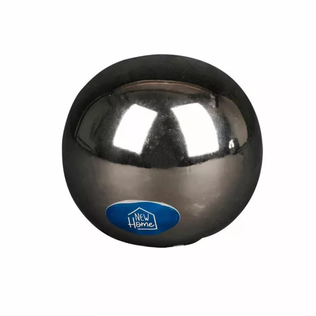 Sfera Decorativa IN Ceramica Argento Lucido 10cm Decorazione Tavolo D'Argento
