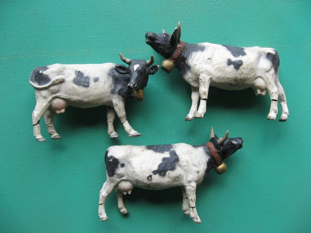 LINEOL Masse wie Elastolin Tier Figuren Kühe 3 x Kuh 7,5cm Serie Bauernhof Tiere LINEOL Masse wie Elastolin Tier Figuren Kühe 3 x Kuh 7,5cm Serie Bauernhof Tiere