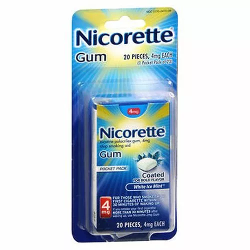 Nicorette Nicotine Polacrilex Gomme Blanc Glace Menthe 20 Eac