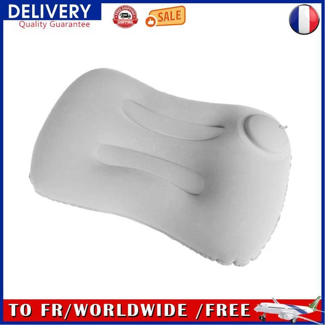 U Shaped Travel Pillow Air Inflatable Airplane Sleeping Neck Cushion (Grey)