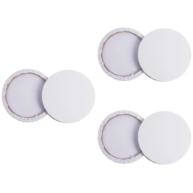 Pintura al óleo redonda de madera de 90 cm de algodón en blanco