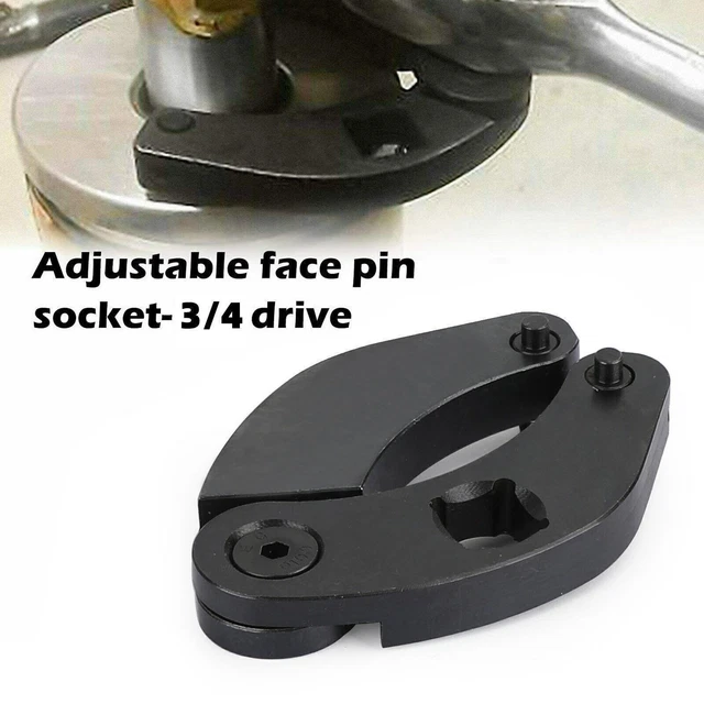 BZBMGMO Adjustable Pin Spanner Wrench - Full Size Gland Nut Wrench (3/4" To 8") With 1/2" Breaker Bar