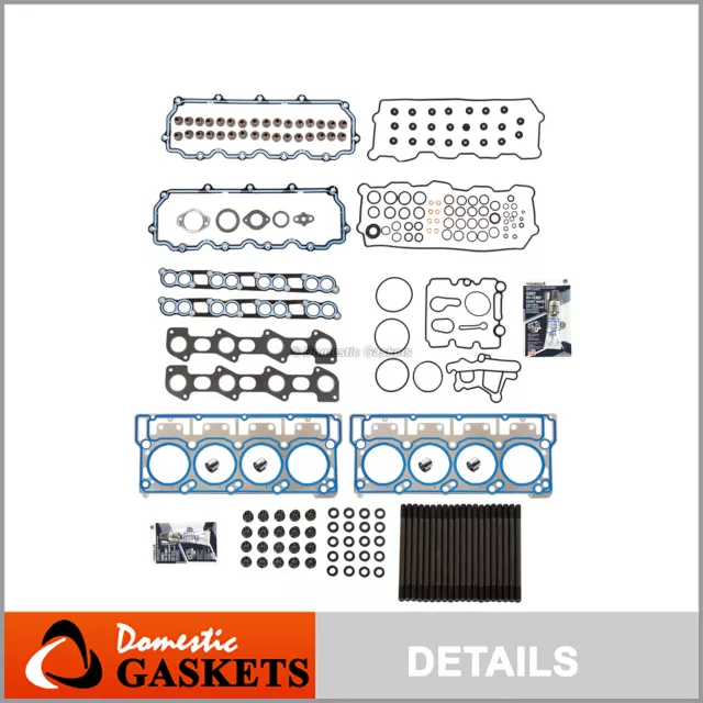 Head Gasket Set w/ 20mm Head Studs Dowels Fit 03-10 Ford 6.0 DIESEL TURBO