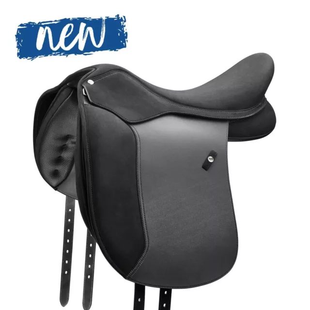 Wintec Pro WIDE Adjustable Synthetic Dressage Saddle HART Black/Brown 16-18" NEW
