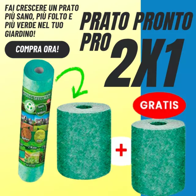 Prato Pronto 2X1 Piu Verde  Folto Sano Giardino Crescere Erba Seminare Terreno